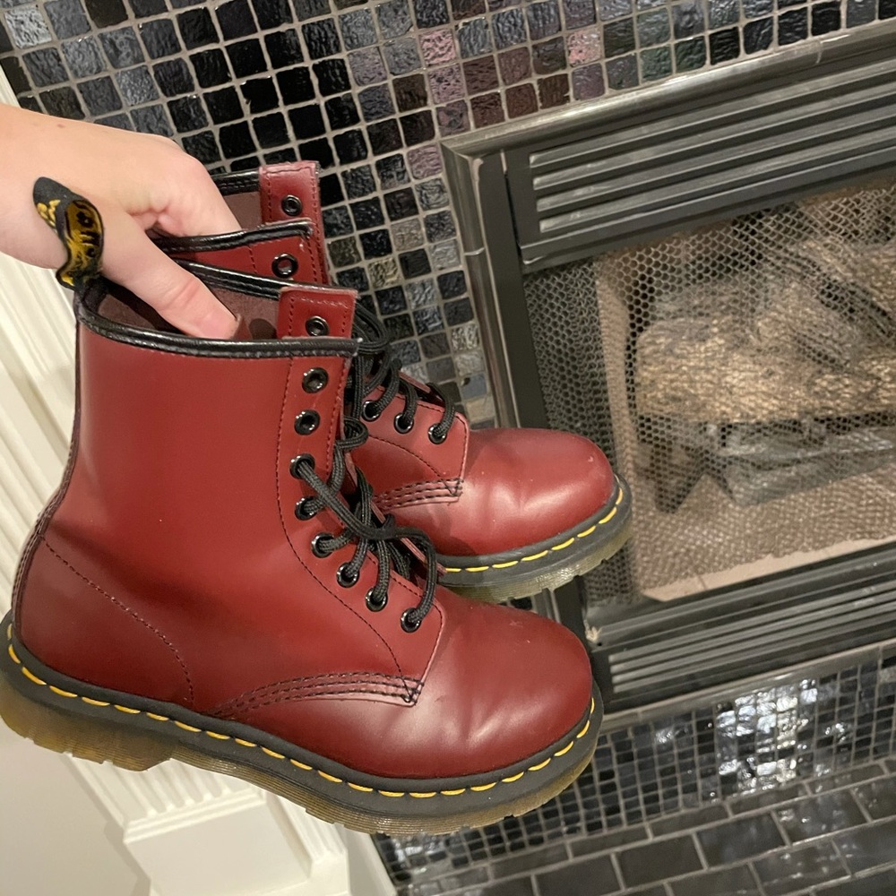 Dr martens red boots